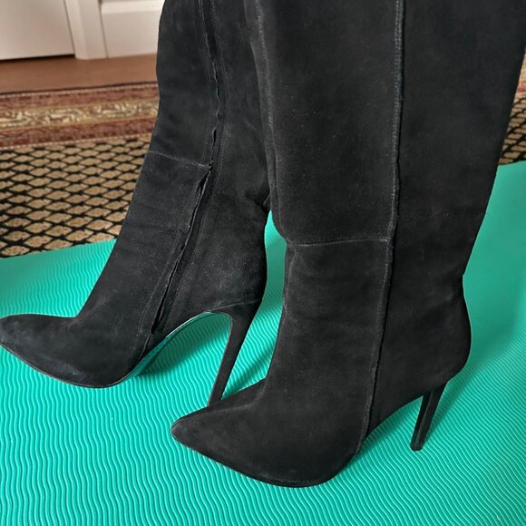 Black Over-the-knee Boots for Women real suede! - Picture 6 of 8